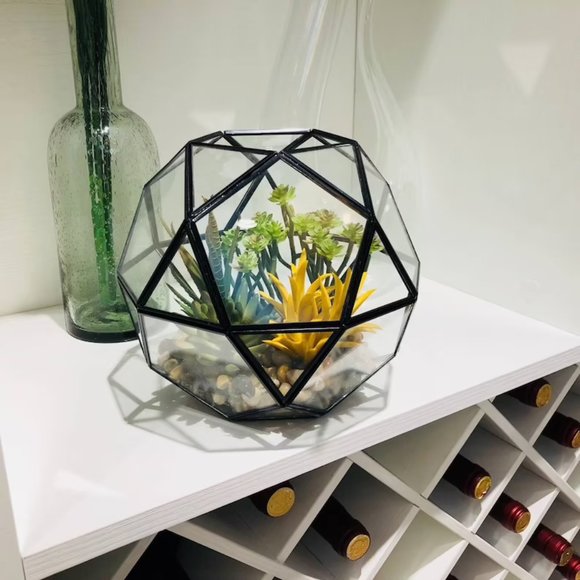 Decor Geometric Terrarium, Artificial Succulents - Picture 3 of 6